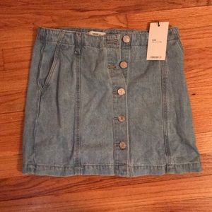 Denim button down skirt